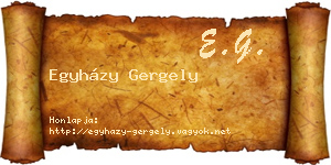 Egyházy Gergely névjegykártya