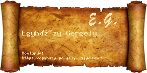 Egyházy Gergely névjegykártya